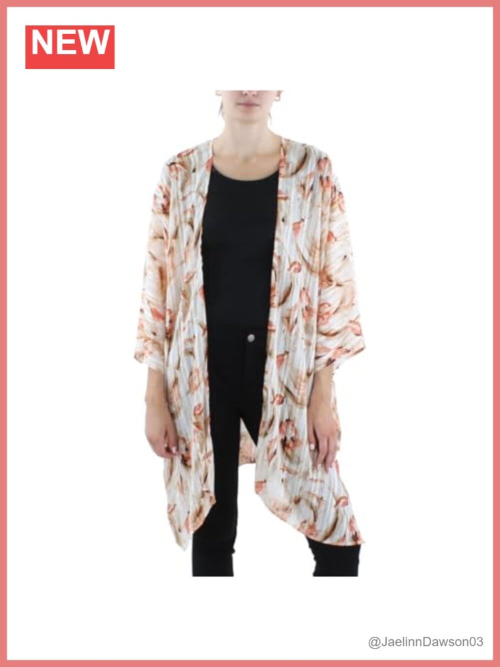 Anne Klein Oversized Sheer Cardigan with Side Slits